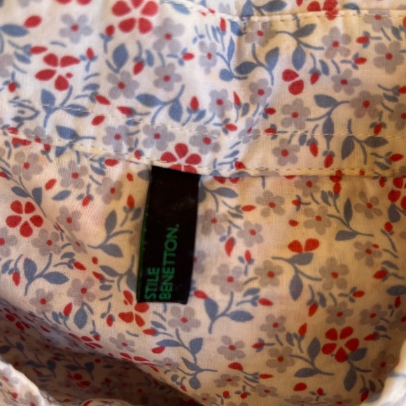 Stile Benetton Button Down Floral 100% Cotton - Picture 6 of 6